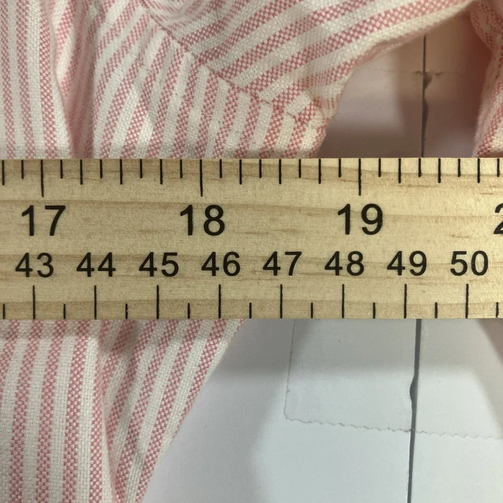 Polo Ralph Lauren Men's Medium Classic Striped Oxford Shirt Pink White